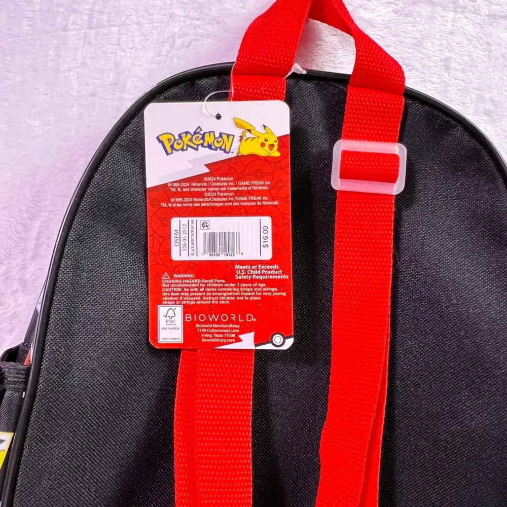 Pokemon Bioworld Mini Backpack Pikachu Sprigatito Quaxly Fuecoco Black NWT